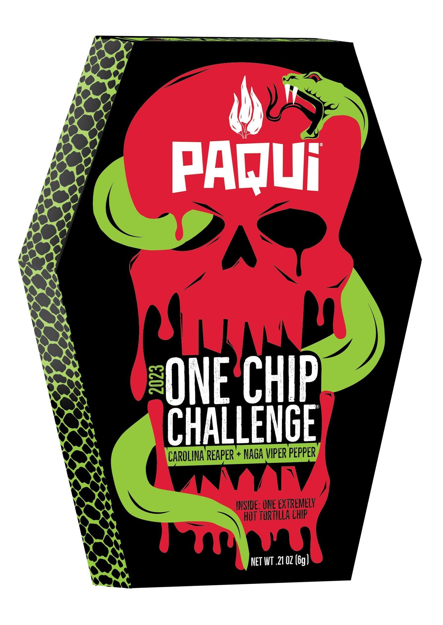Paqui One Chip Challenge 2023, Hottest Chip Made with Carolina Reaper and Naga Viper Peppers