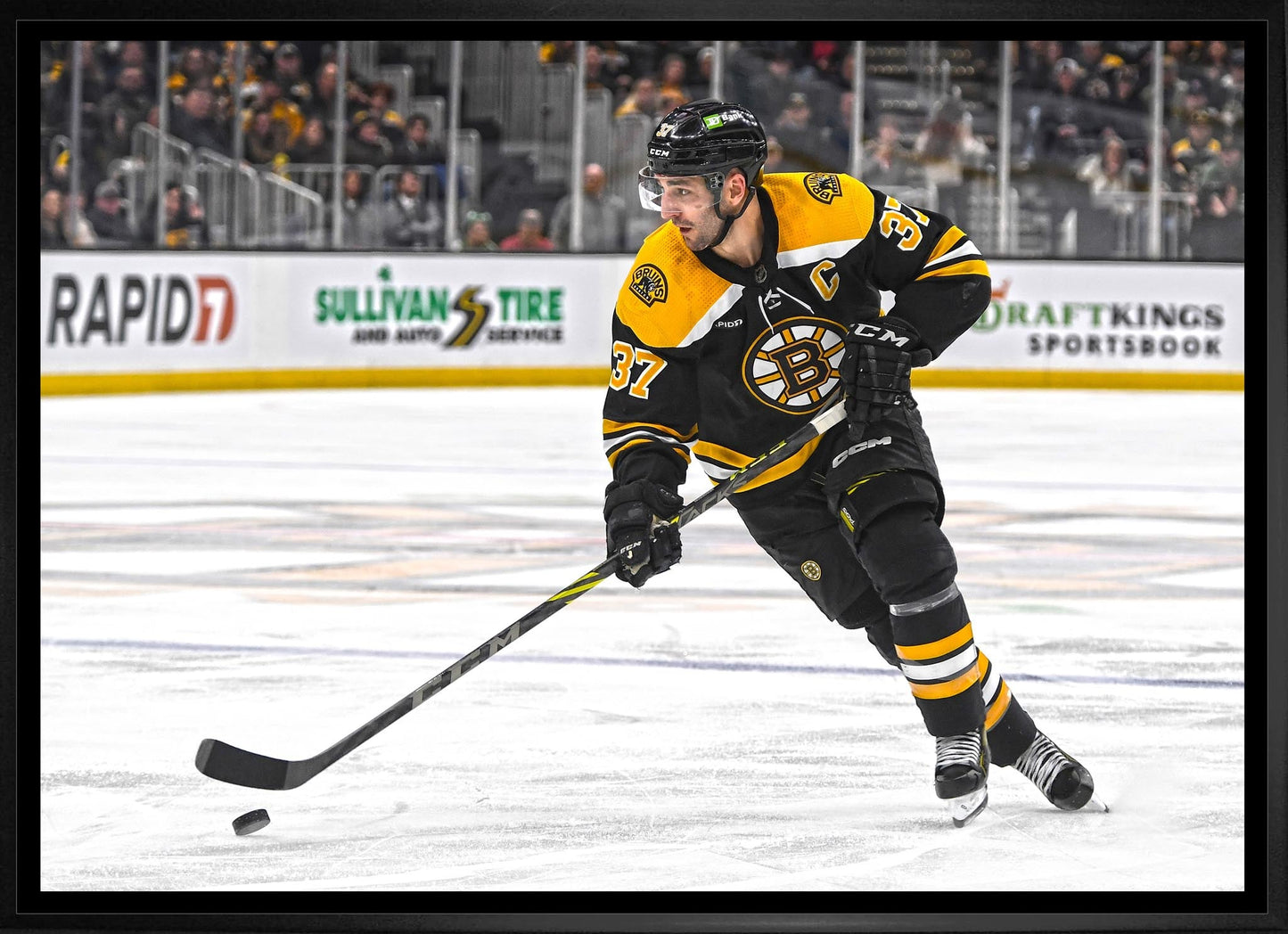 Patrice Bergeron 20x29 Framed Canvas Boston Bruins - Jack Righteous