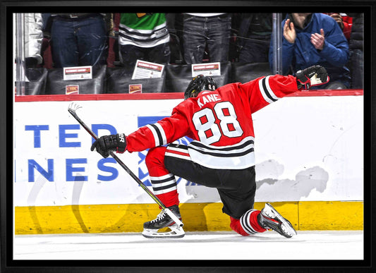 Patrick Kane Chicago Blackhawks Framed 20x29 Goal Celebration Canvas - Jack Righteous