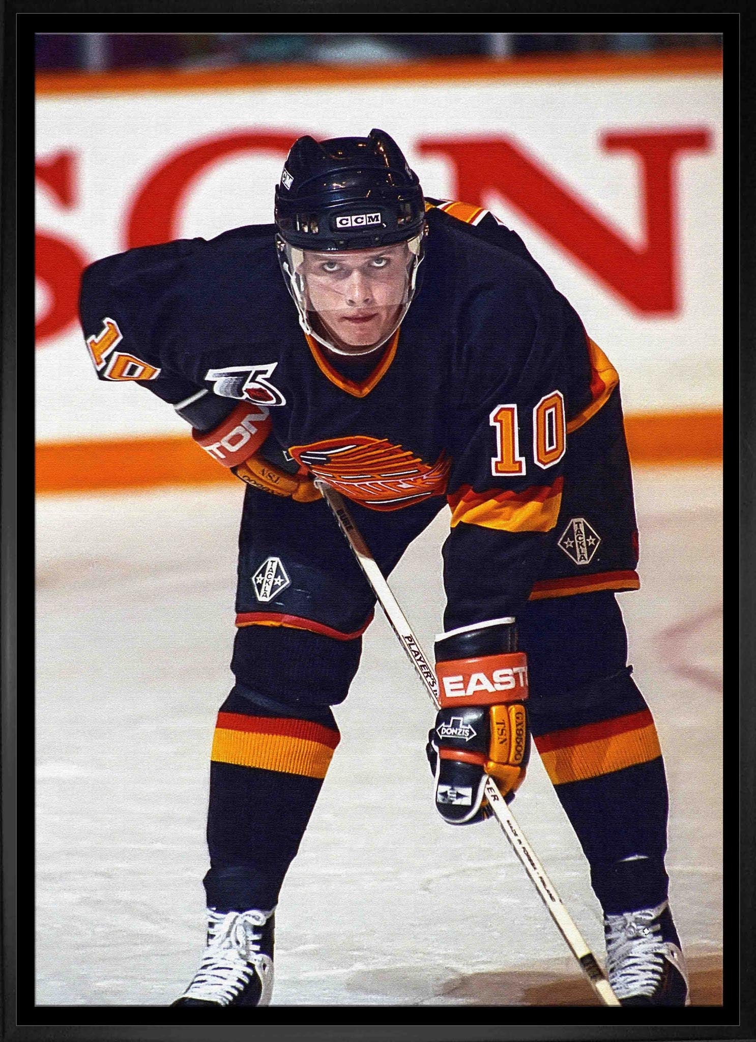 Pavel Bure 20x29 Framed Canvas Canucks Face - Off - V - Jack Righteous