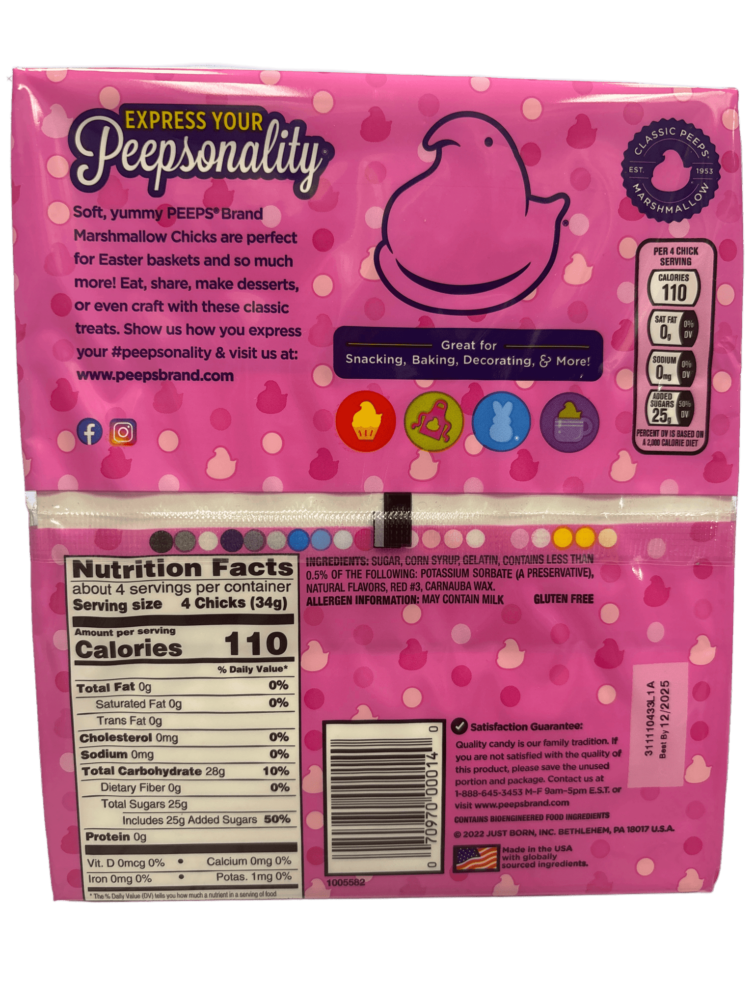 Peeps Marshmallow Pink Easter Pack 15 Chicks - Jack Righteous