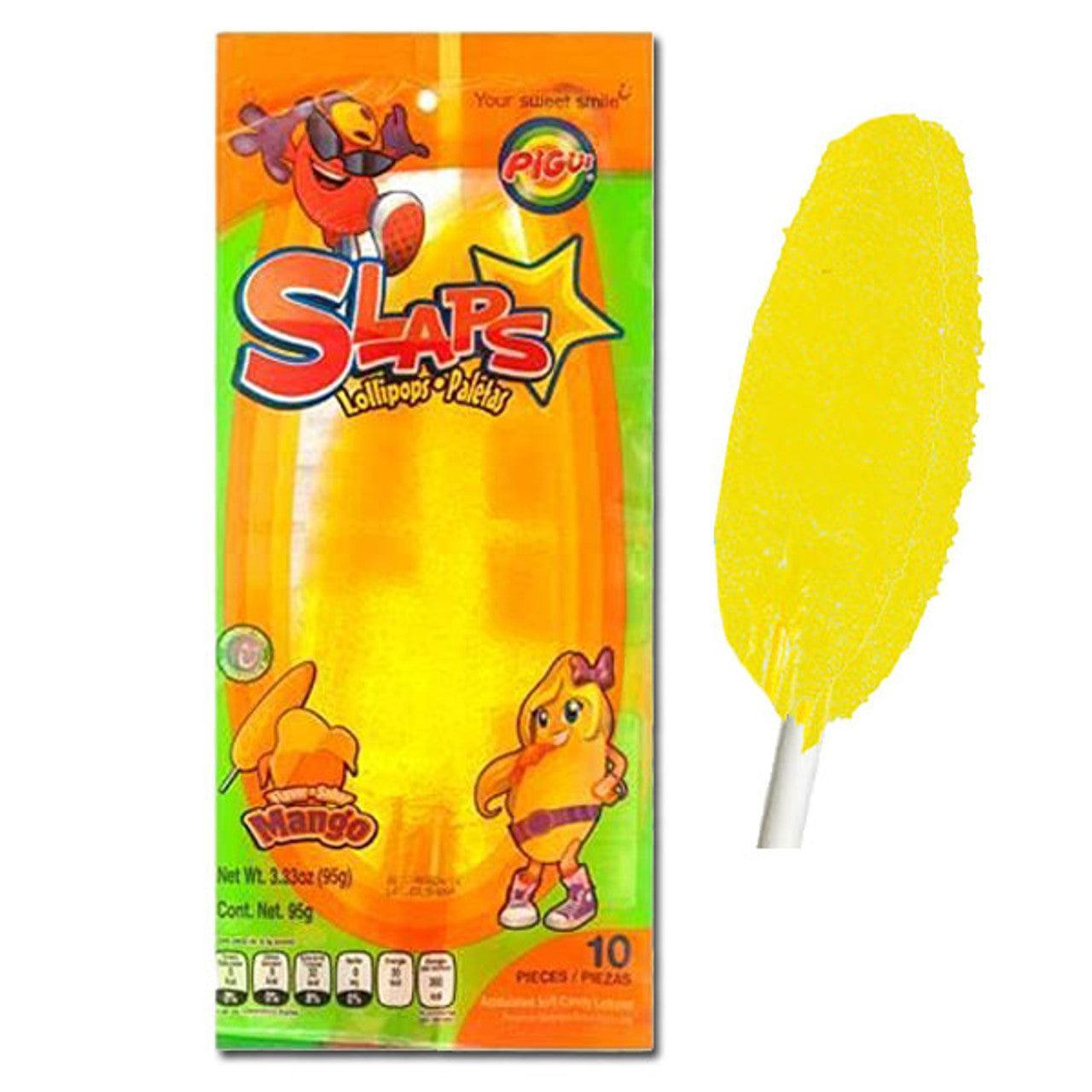 Pigüi Slaps Taffy Lollipops 10 Pack - Mango (95g): Mexican