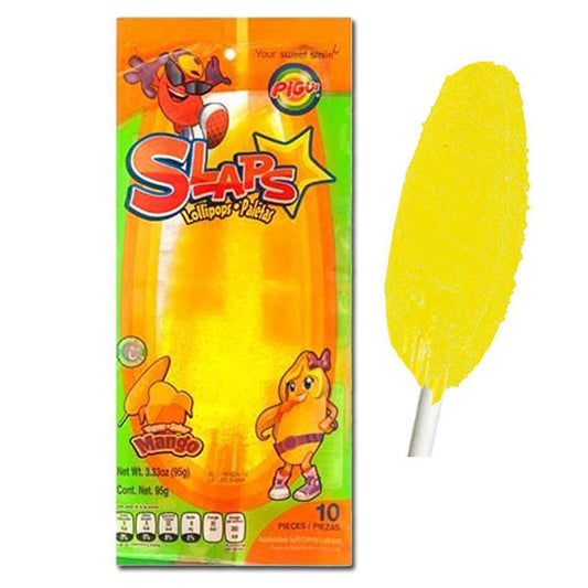 Pigüi Slaps Taffy Lollipops 10 Pack - Mango (95g): Mexican
