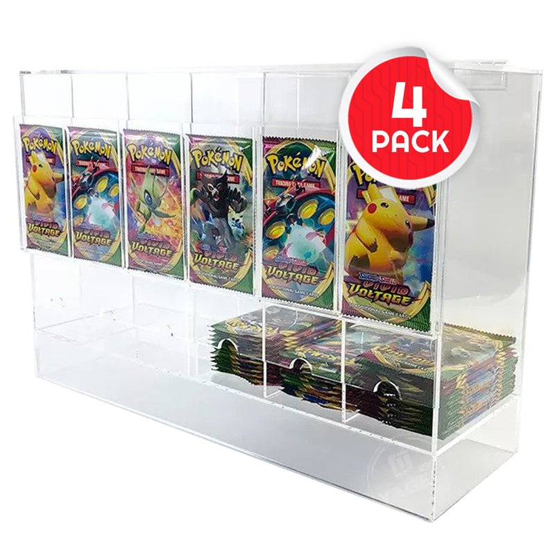 Pokémon Booster Pack 6 - Slot Acrylic Display Dispenser - 4 Packs - Jack Righteous