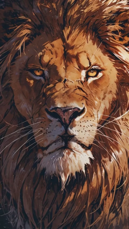 Anime-Style Lion Music Canvas – MP4 + JPEG Visual Download