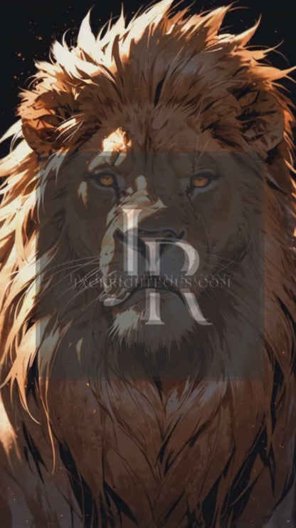 Anime-Style Lion Music Canvas – MP4 + JPEG Visual Download