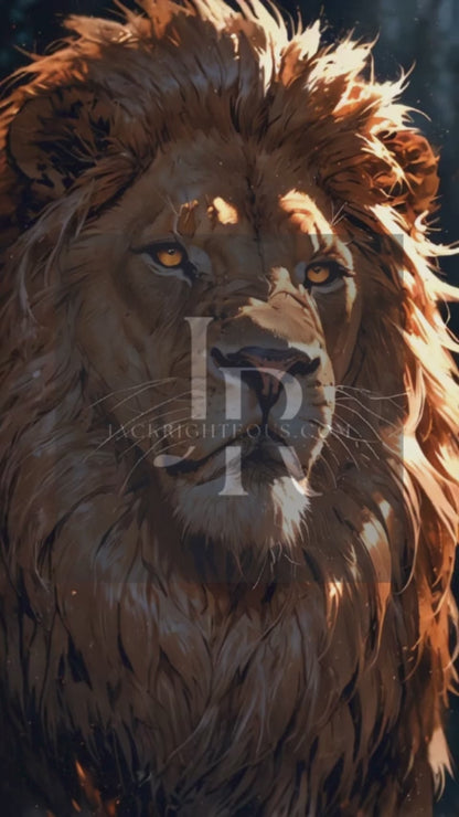 Anime-Style Lion Music Canvas – MP4 + JPEG Visual Download