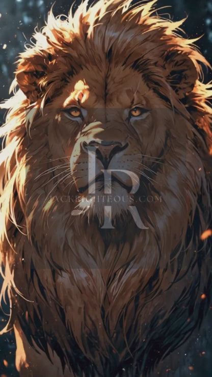 Anime-Style Lion Music Canvas – MP4 + JPEG Visual Download