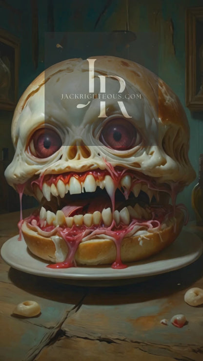 Paquete de lienzos Scary Sandwich: imágenes únicas con temática de terror para Spotify