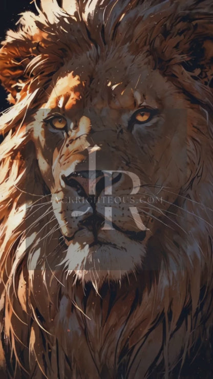 Anime-Style Lion Music Canvas – MP4 + JPEG Visual Download