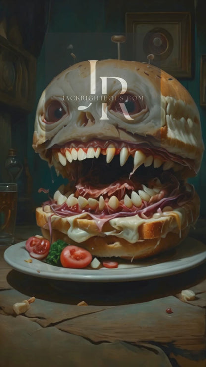 Paquete de lienzos Scary Sandwich: imágenes únicas con temática de terror para Spotify