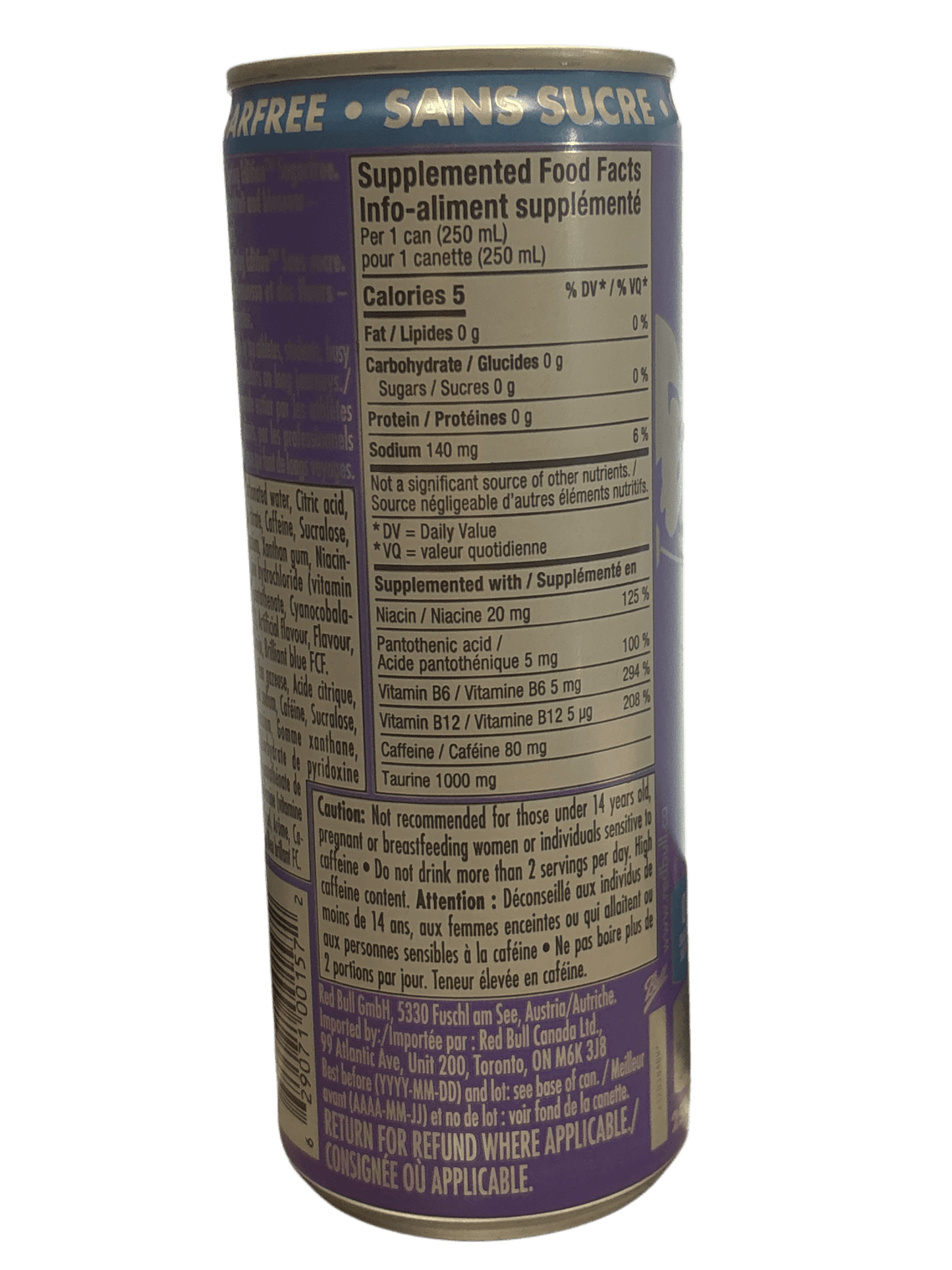 Red Bull Zero Sugar Grape Fruit & Blossom Energy Drink 250ML - Canadian Edition - Jack Righteous