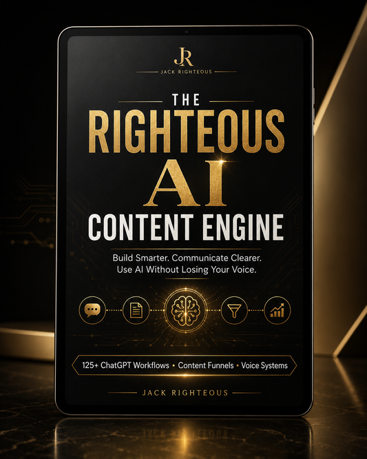 Righteous AI Content Engine guide for building a repeatable AI-assisted content workflow and monetization system