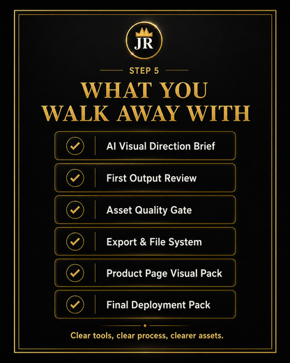 Righteous AI Visual Asset System workflow for planning, creating, organizing and reusing branded creator visuals