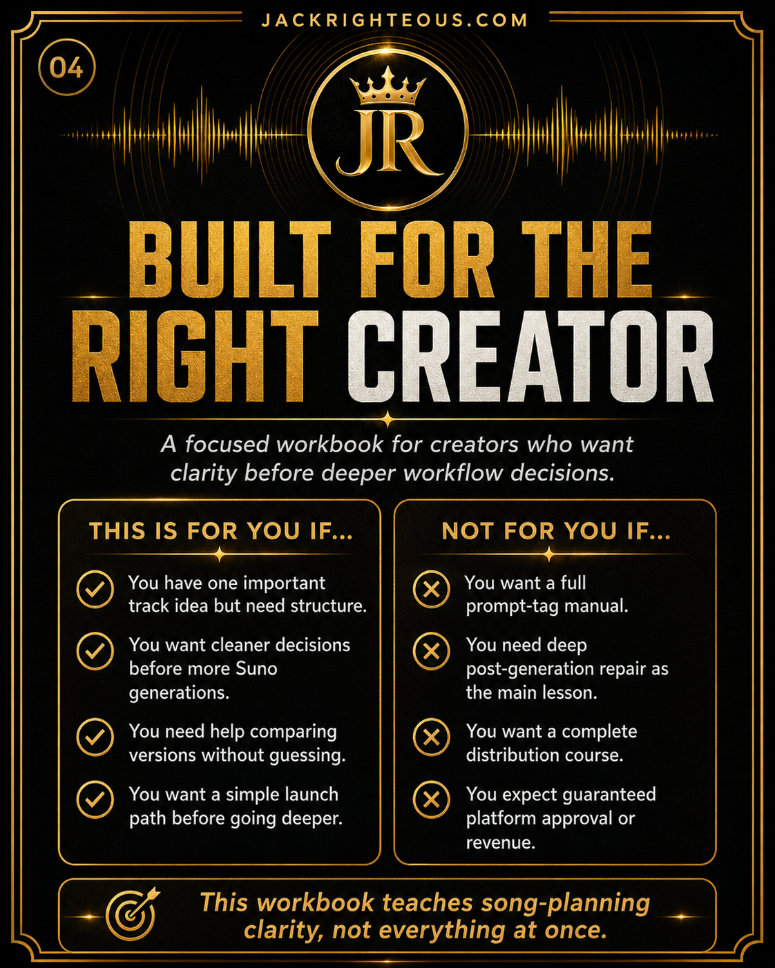 Righteous Song Plan workbook for creators who need a clearer process from song idea through release preparation
