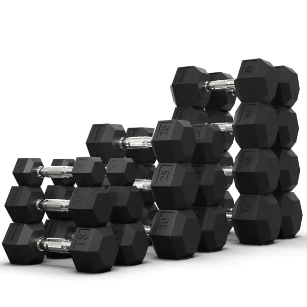 Rubber Hex Dumbbells in Canada (2.5 to 150 LB) - Jack Righteous