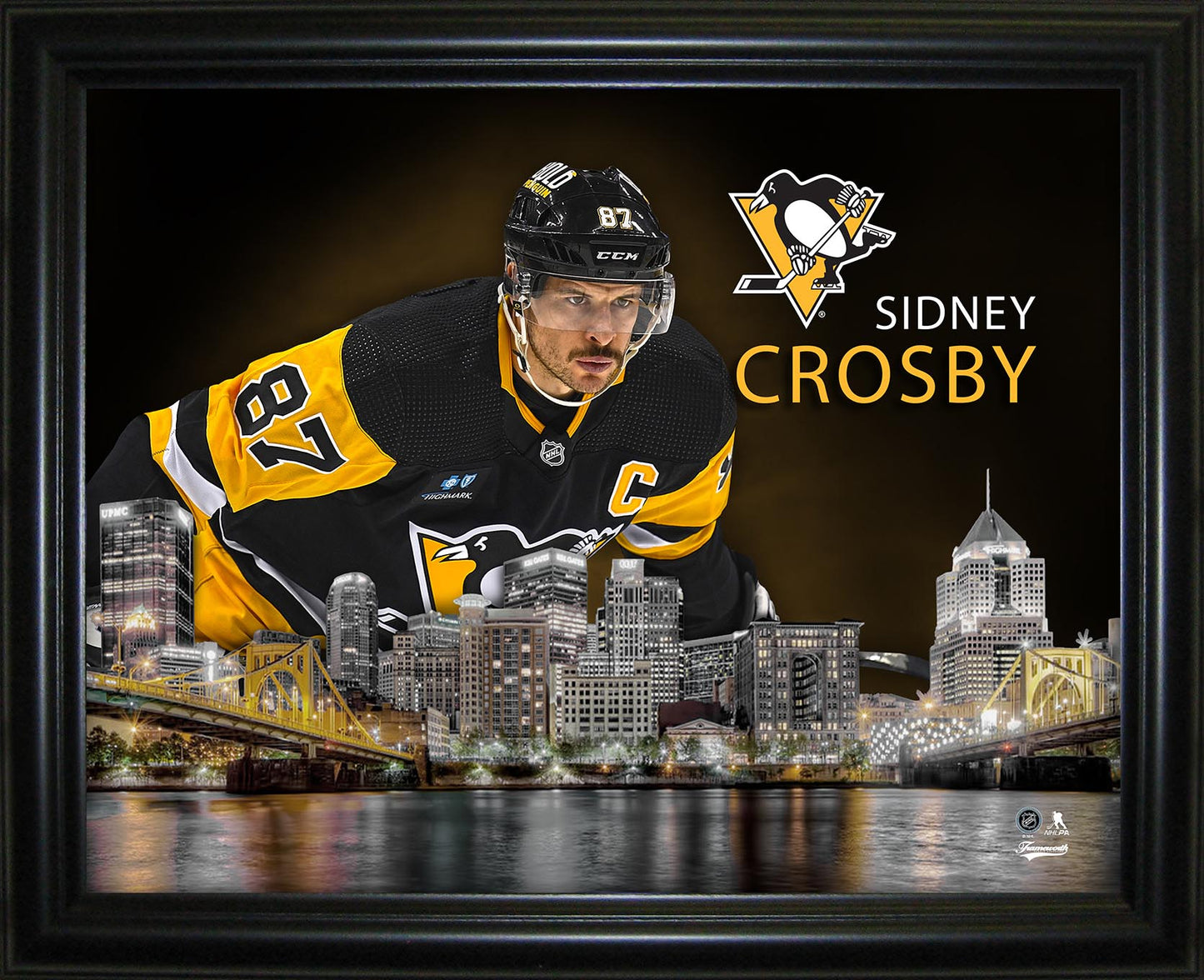 Sidney Crosby 16x20 Framed Skyline PhotoGlass Print Penguins - Jack Righteous