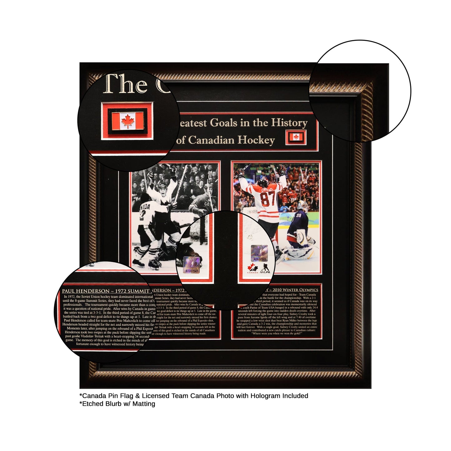 Sidney Crosby and Paul Henderson Framed 8x10 Canada's Greatest Goal Photos - Jack Righteous