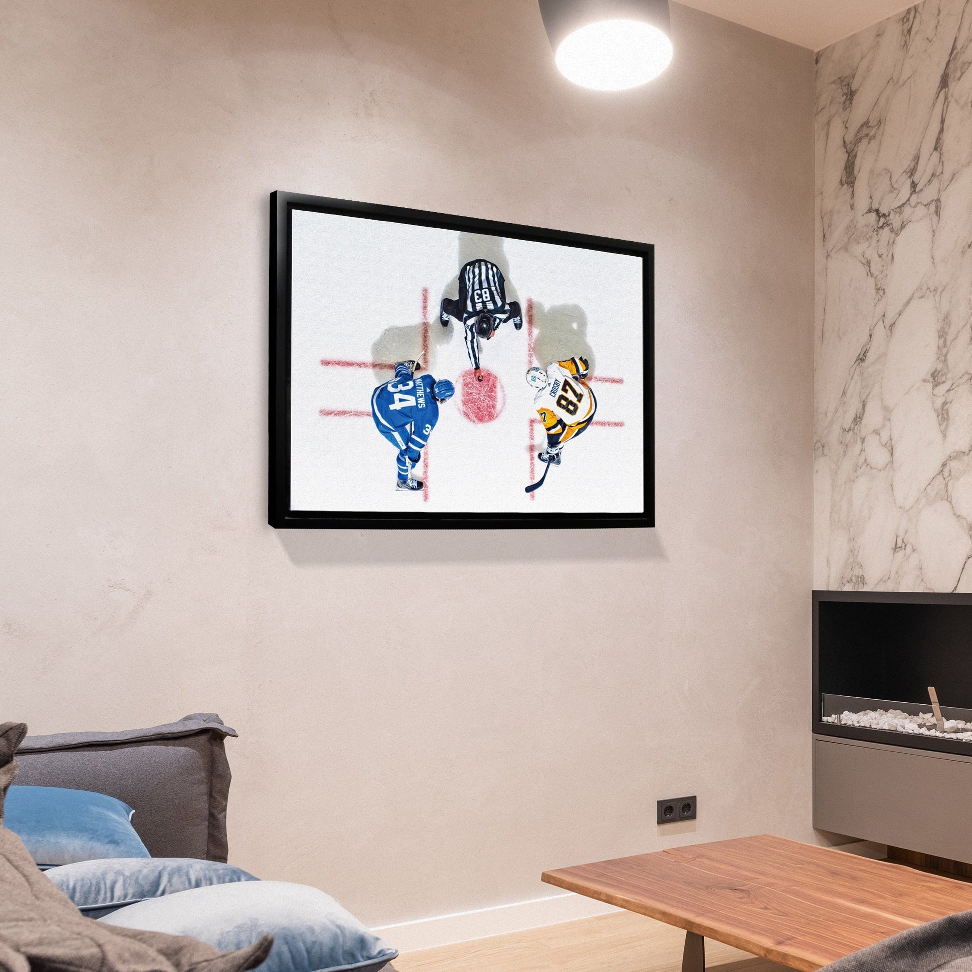 Sidney Crosby & Auston Matthews Framed 20x29 Overhead Canvas - Jack Righteous