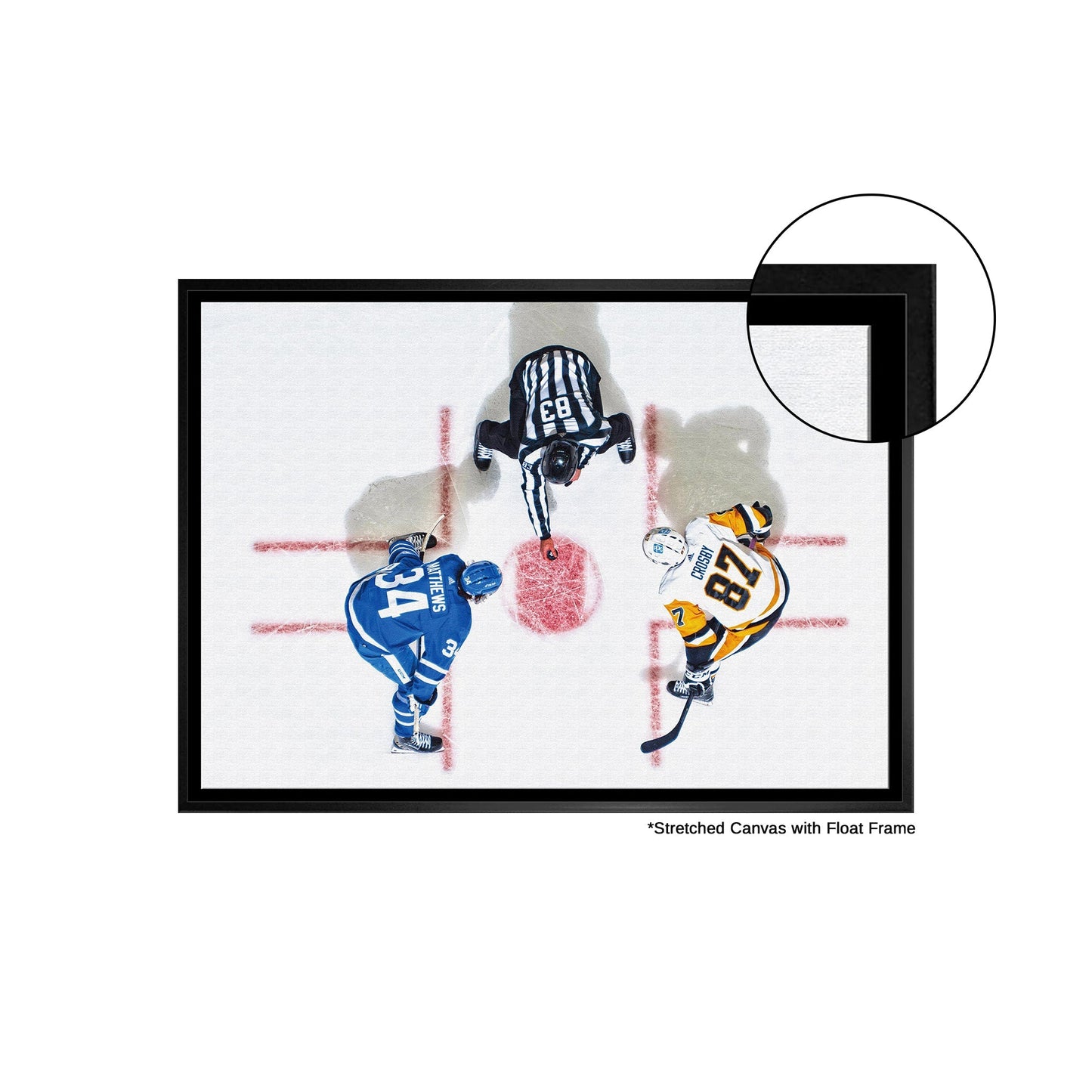 Sidney Crosby & Auston Matthews Framed 20x29 Overhead Canvas - Jack Righteous