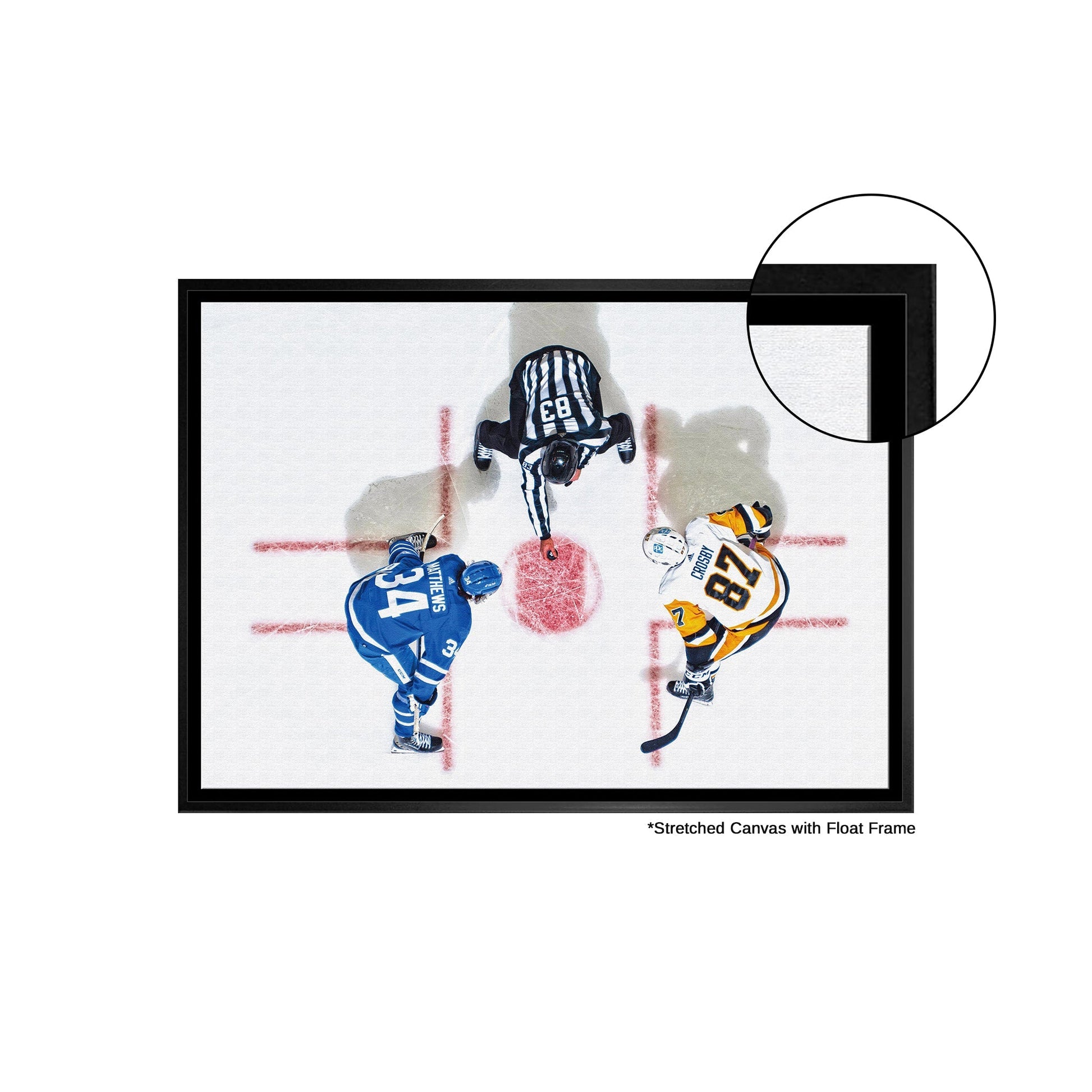Sidney Crosby & Auston Matthews Framed 20x29 Overhead Canvas - Jack Righteous