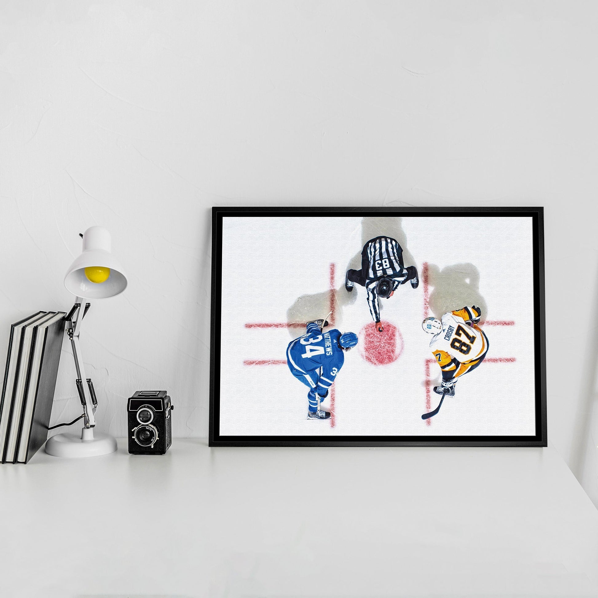 Sidney Crosby & Auston Matthews Framed 20x29 Overhead Canvas - Jack Righteous