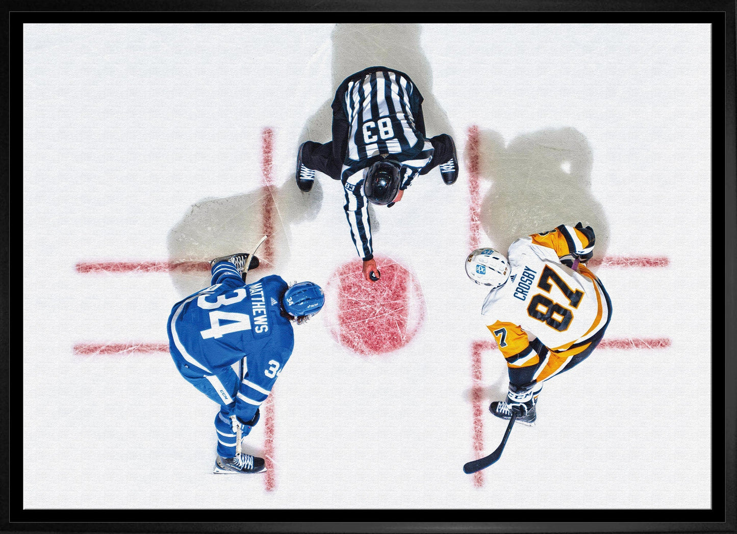 Sidney Crosby & Auston Matthews Framed 20x29 Overhead Canvas - Jack Righteous