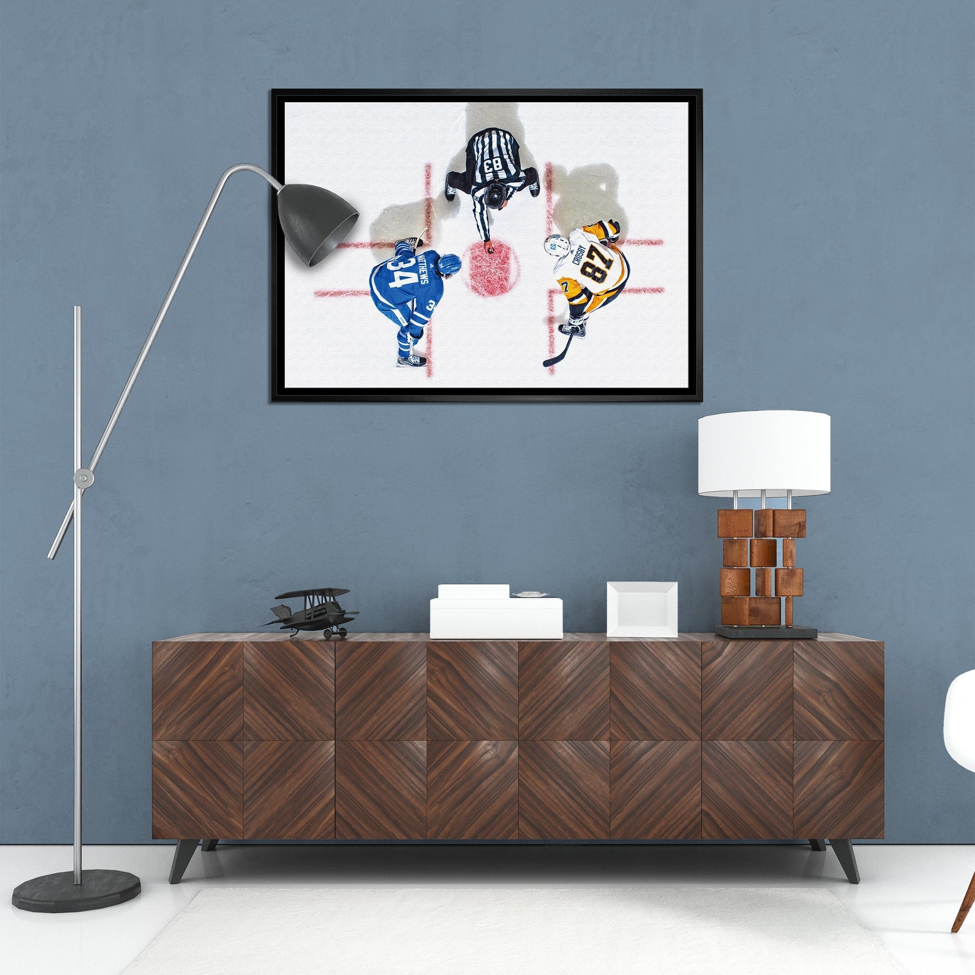 Sidney Crosby & Auston Matthews Framed 20x29 Overhead Canvas - Jack Righteous