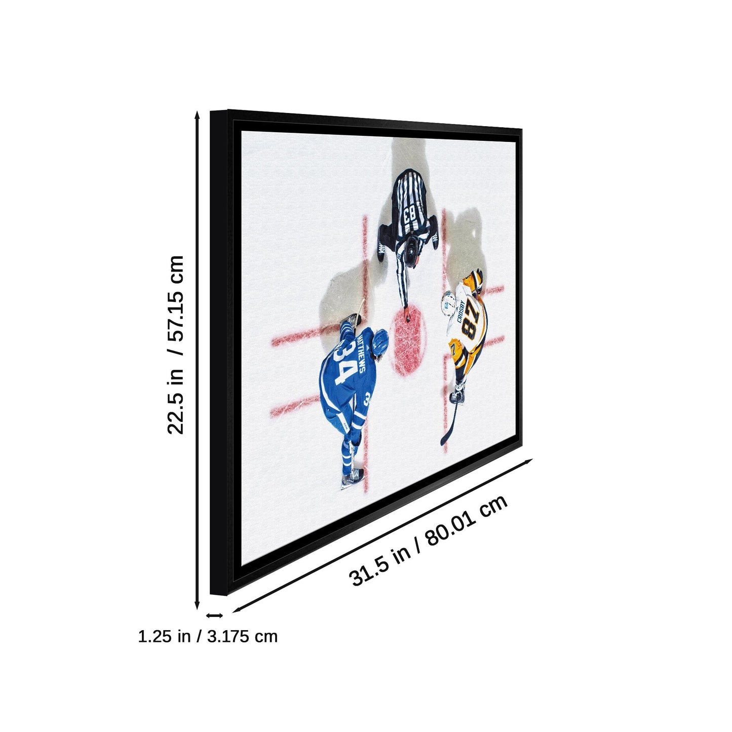 Sidney Crosby & Auston Matthews Framed 20x29 Overhead Canvas - Jack Righteous