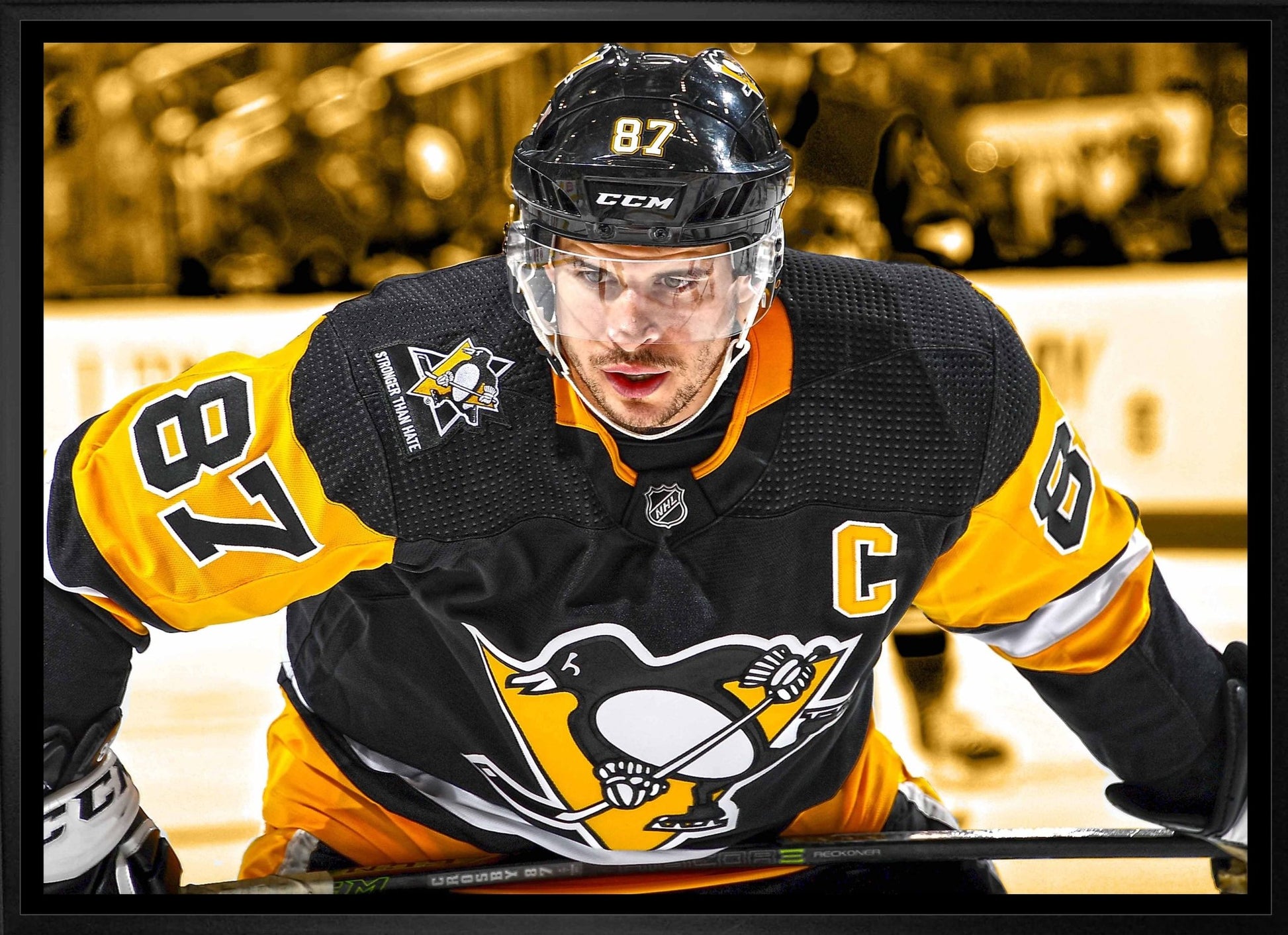 Sidney Crosby Pittsburgh Penguins Framed 20x29 Face - Off Close - Up Canvas - Jack Righteous