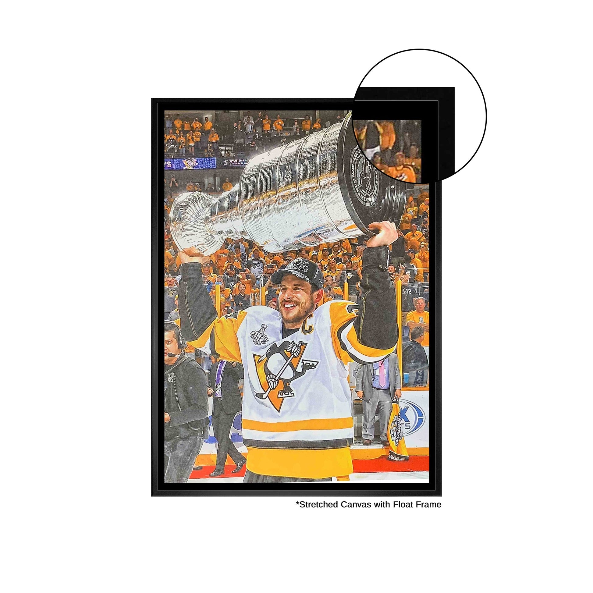 Sidney Crosby Pittsburgh Penguins Framed 20x29 Raising Cup Canvas - Jack Righteous