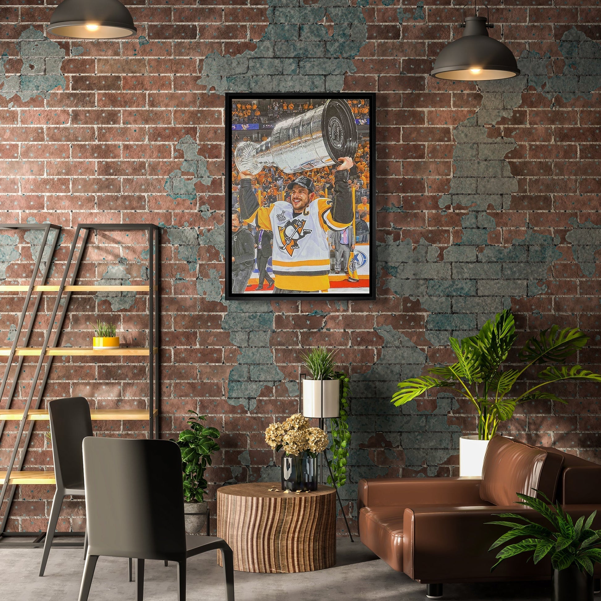Sidney Crosby Pittsburgh Penguins Framed 20x29 Raising Cup Canvas - Jack Righteous