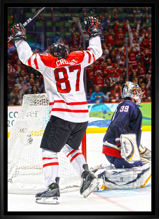 Sidney Crosby Team Canada Framed 20x29 Golden Goal Celebration Canvas - Jack Righteous