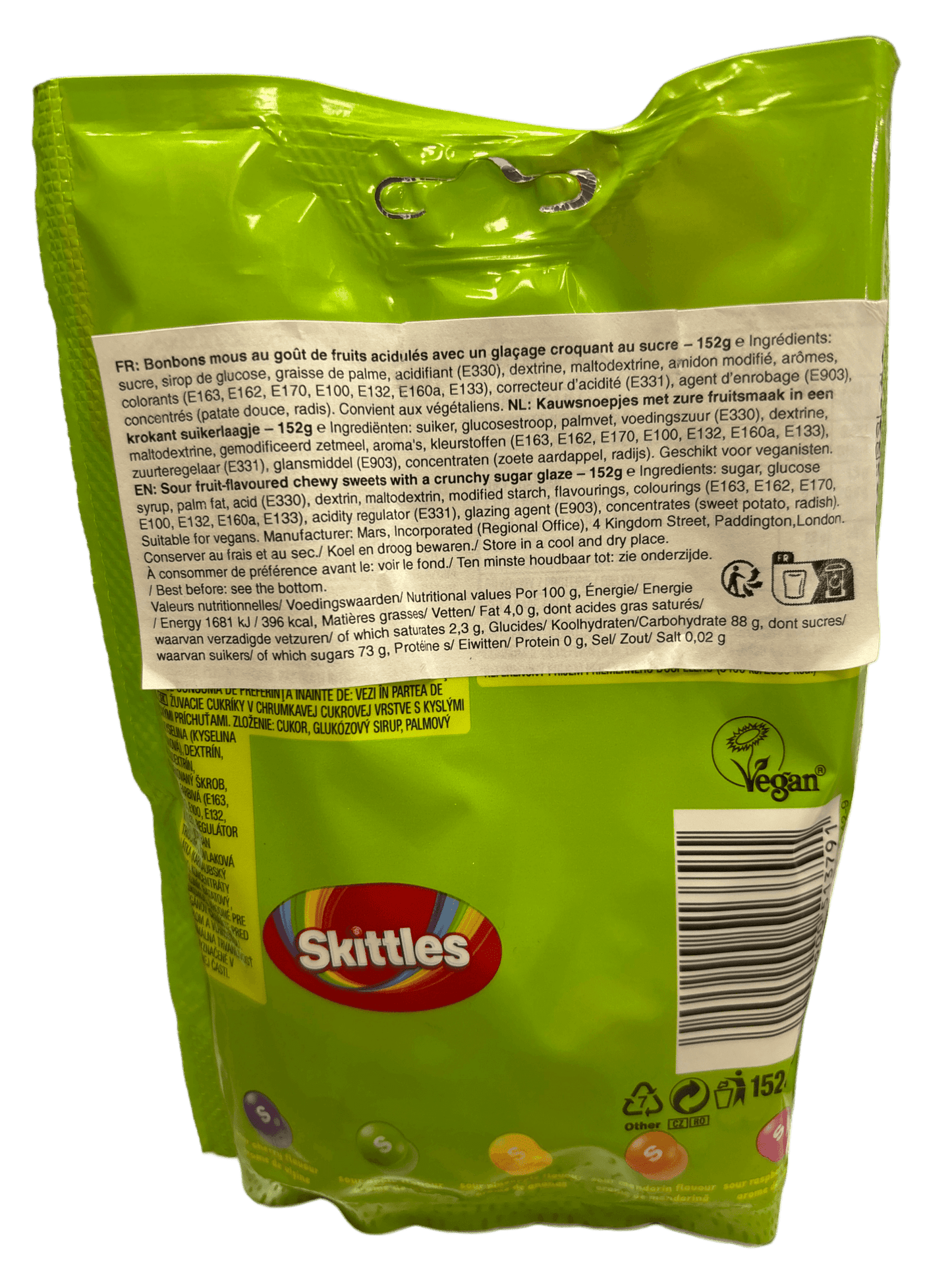 Skittles Crazy Sours Candy Bag - 152G - U.K Edition - Jack Righteous