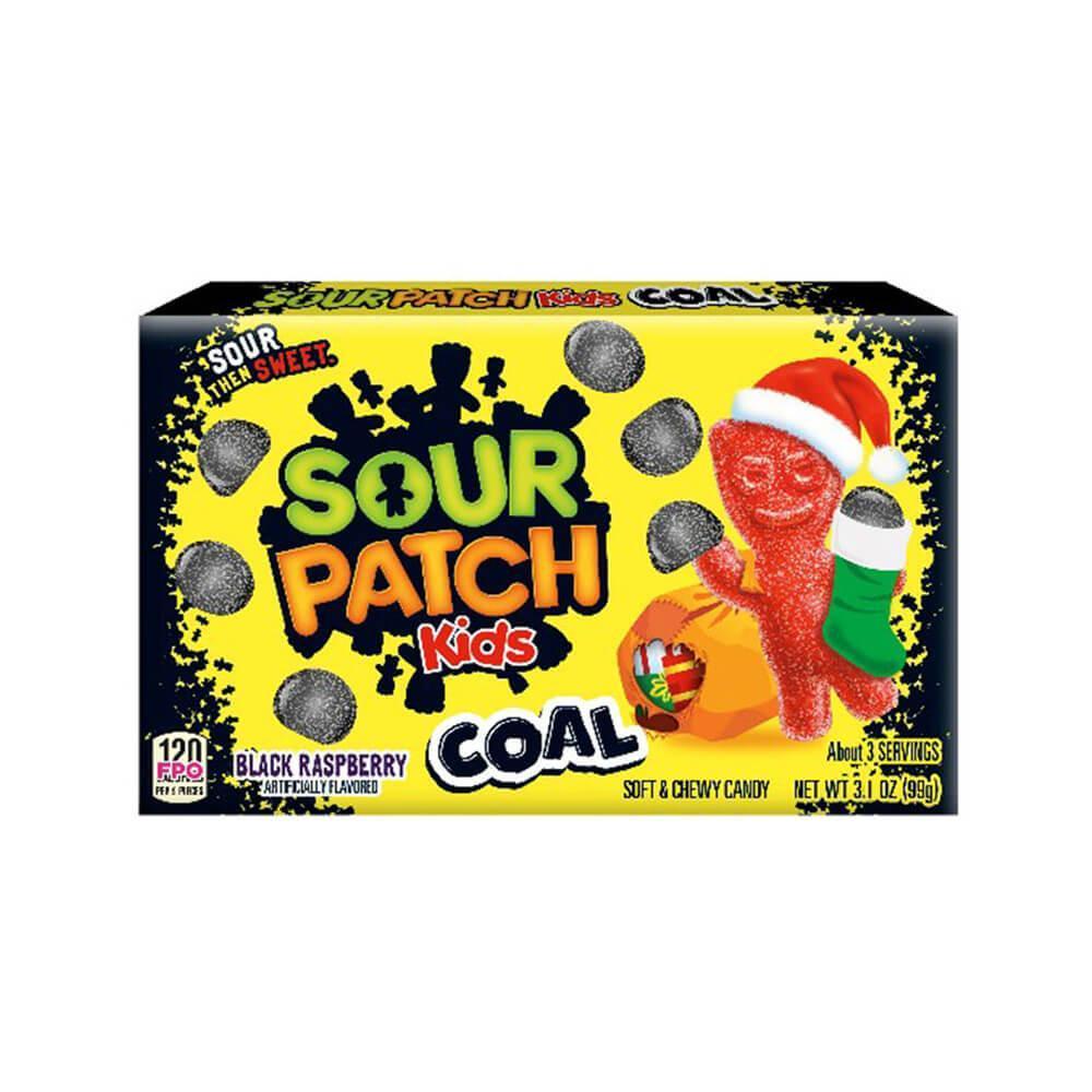 SOUR PATCH KIDS Coal Black Raspberry Soft & Chewy Holiday Candy, 3.1 oz