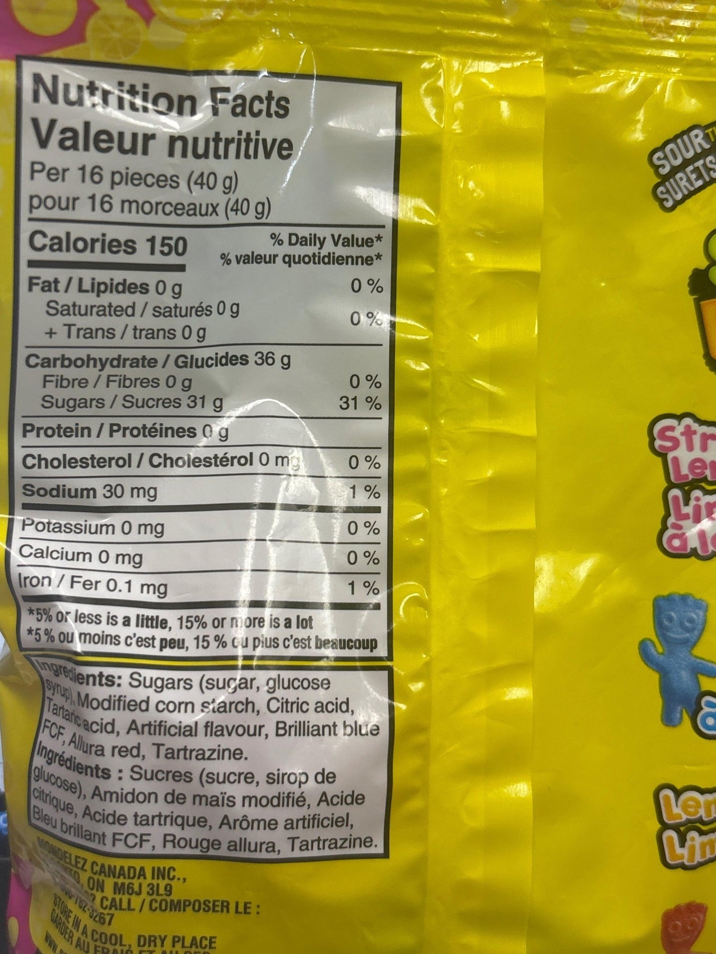 Sour Patch Kids Lemonade Candy Bag 150G - Canadian Edition - Jack Righteous