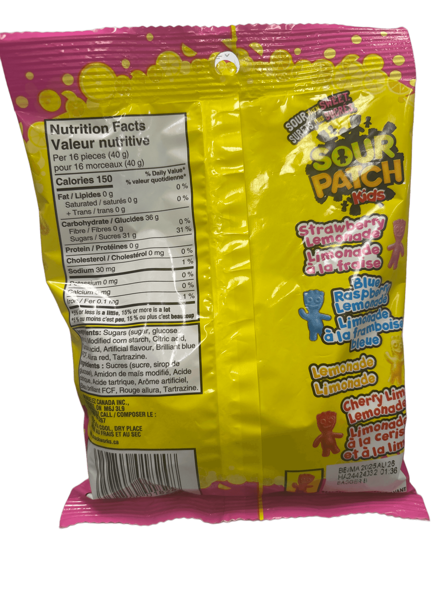 Sour Patch Kids Lemonade Candy Bag 150G - Canadian Edition - Jack Righteous