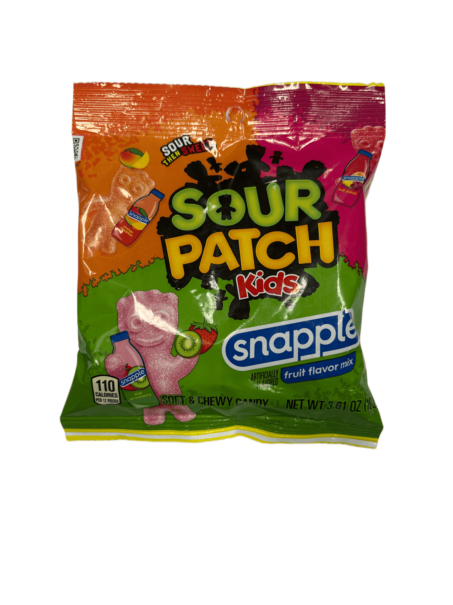 Sour Patch Kids Snapple Fruit Flavor Mix Peg Bag 3.61OZ BB 03/25