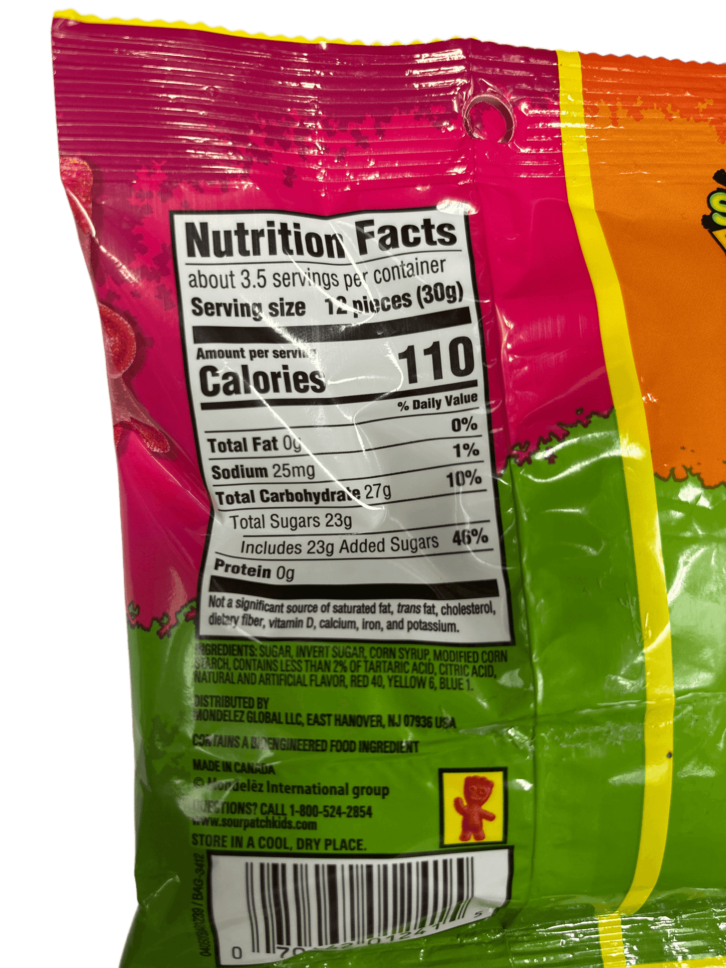 Sour Patch Kids Snapple Fruit Flavor Mix Peg Bag 3.61OZ BB 03/25