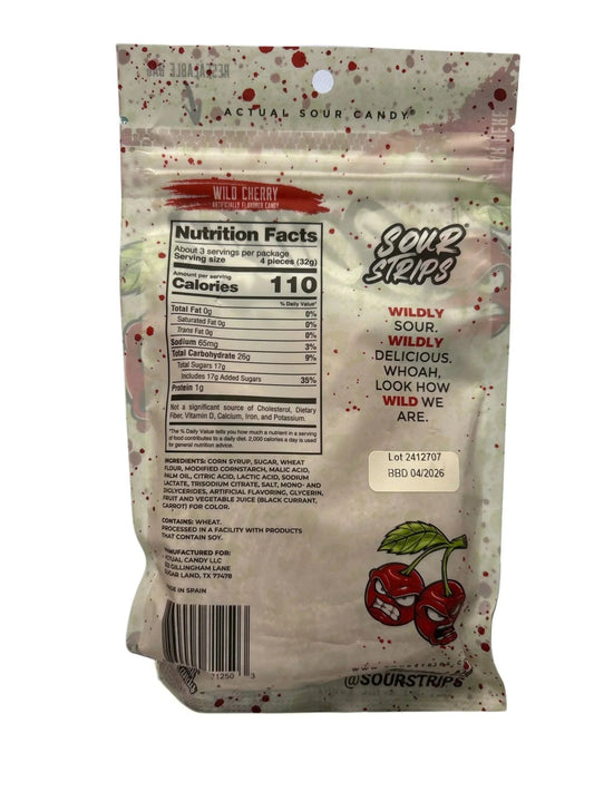 Sour Strips Wild Cherry 96G U.S Edition - Jack Righteous