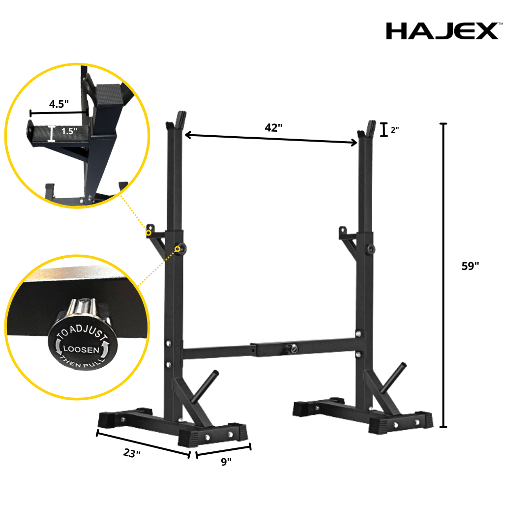 Squat Rack, Bench, Barbell & Weight Plates Stack - Jack Righteous