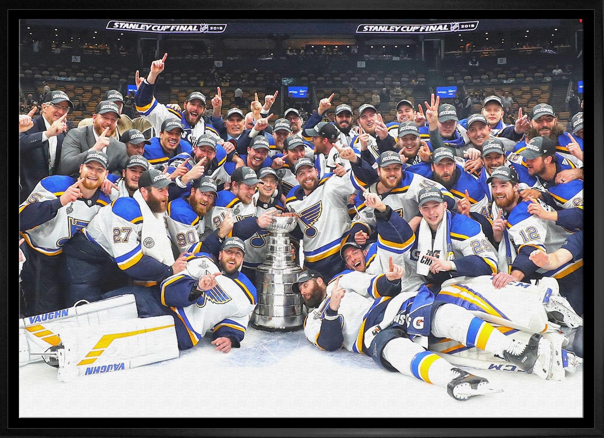 St. Louis Blues 20x29 Framed Canvas 2019 Stanley Cup - Jack Righteous