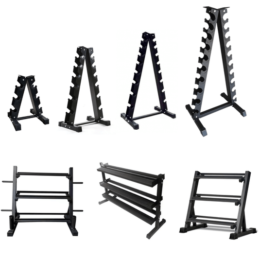 Steel Dumbbell Racks Vertical & Horizontal (3, 6, 8, 10 Levels) - Jack Righteous