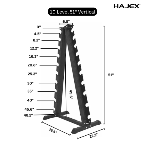 Steel Dumbbell Racks Vertical & Horizontal (3, 6, 8, 10 Levels) - Jack Righteous