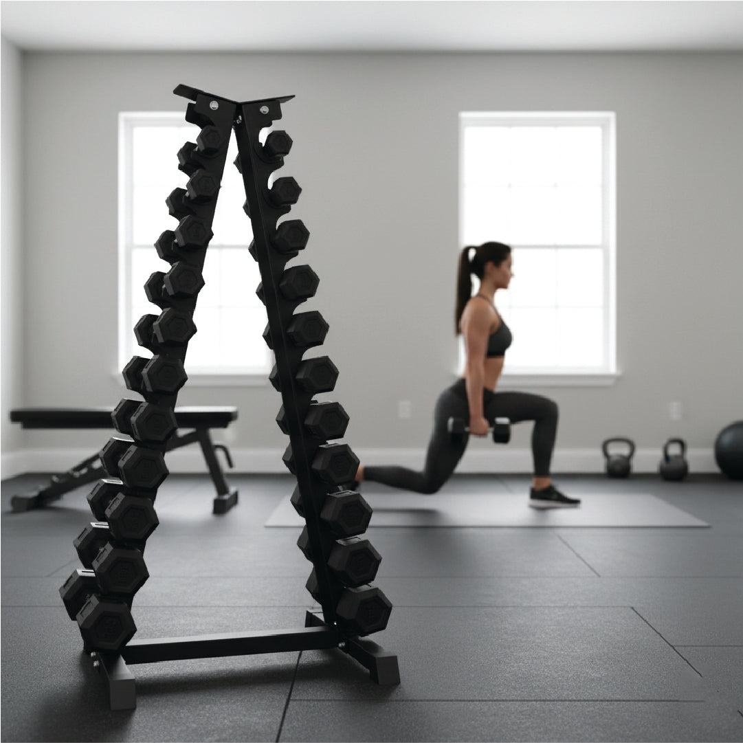 Steel Dumbbell Racks Vertical & Horizontal (3, 6, 8, 10 Levels) - Jack Righteous
