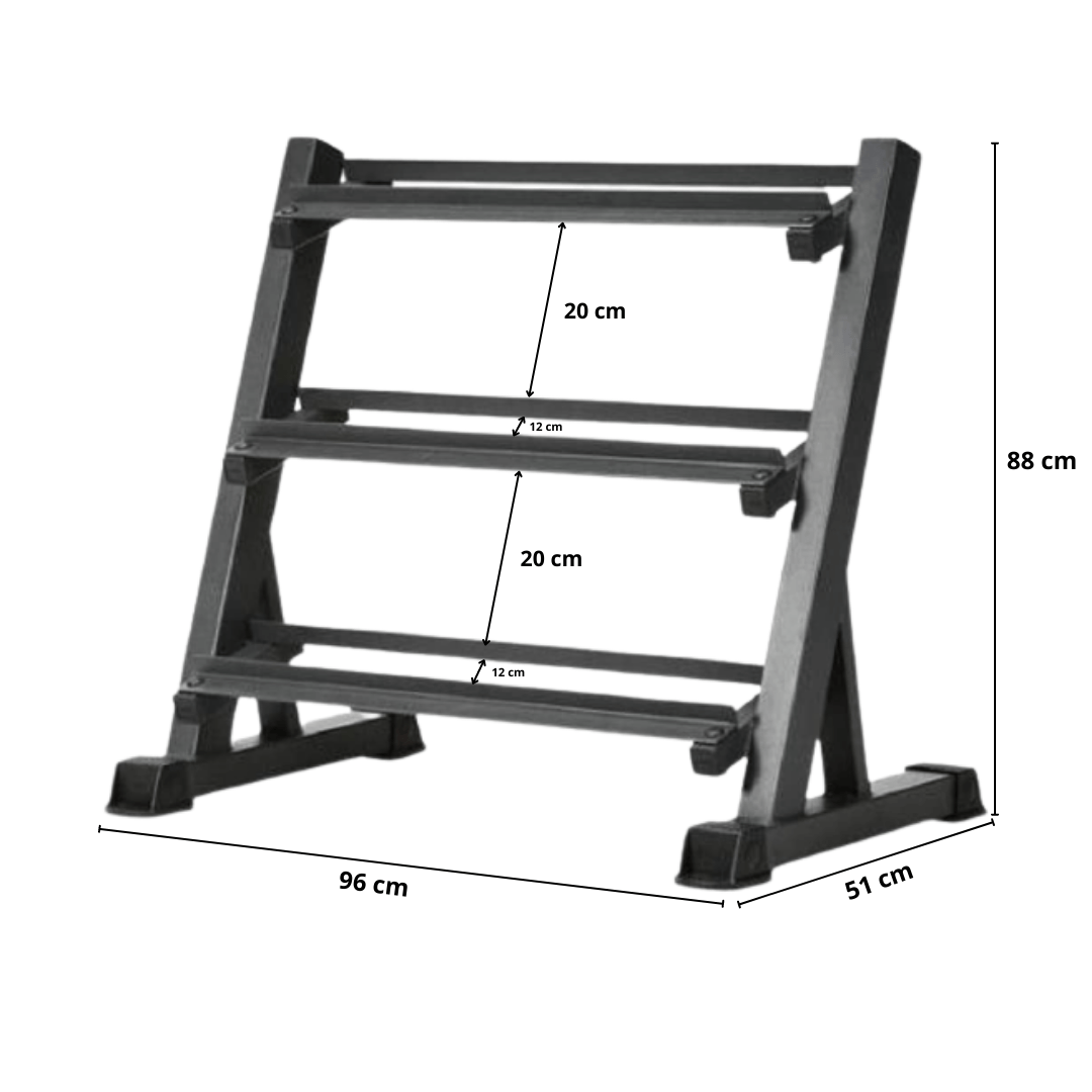 Steel Dumbbell Racks Vertical & Horizontal (3, 6, 8, 10 Levels) - Jack Righteous