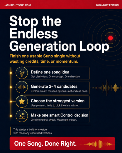 Master the Single workflow for stopping the endless AI music generation loop and moving one track toward completion