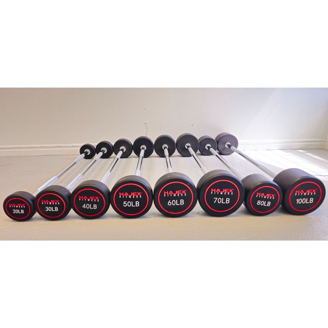 Straight and EZ Curl Fixed Weight Barbell Sets - 20 to 100 LB - Jack Righteous