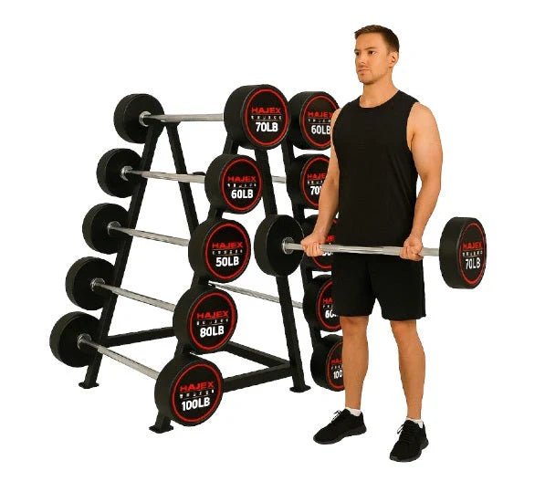 Straight and EZ Curl Fixed Weight Barbell Sets - 20 to 100 LB - Jack Righteous