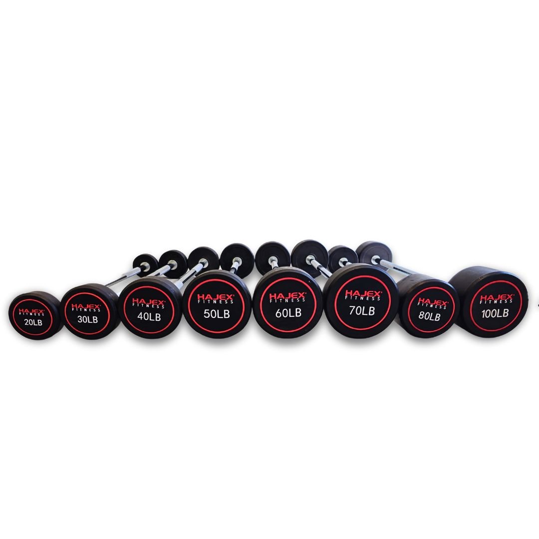 Straight and EZ Curl Fixed Weight Barbell Sets - 20 to 100 LB - Jack Righteous